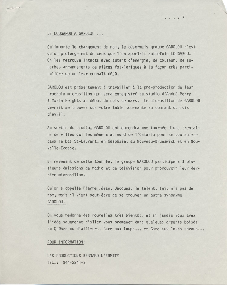 communiqu&eacute; de presse annon&ccedil;ant le changement de nom du groupe