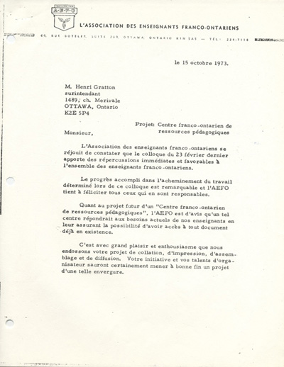 Lettre de Gabrielle Levasseur