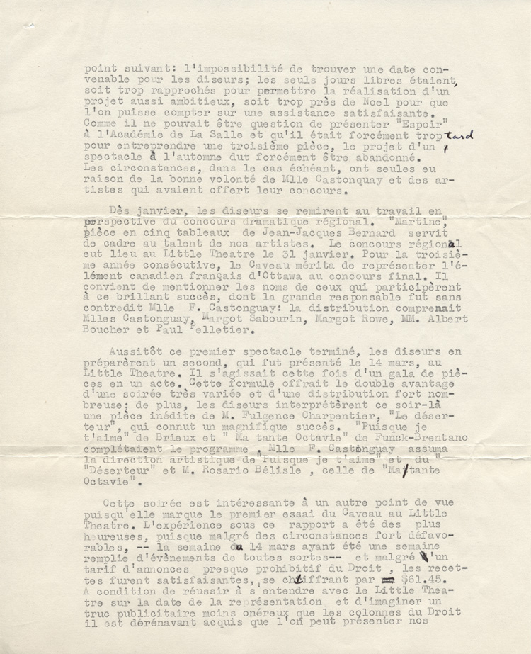 Rapport des activit&eacute;s de la Corporation des diseurs (1939)