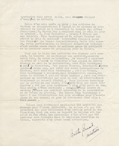 Rapport des activit&eacute;s de la Corporation des diseurs (1939)