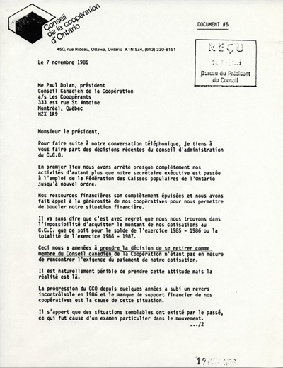 Lettre de Richard Quesnel