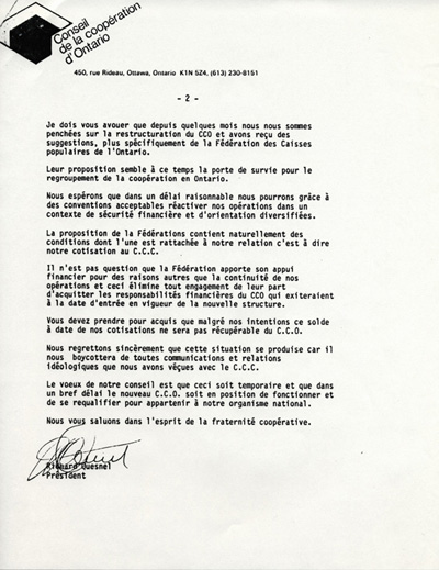 Lettre de Richard Quesnel