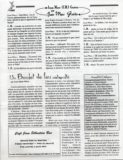 Premier num&eacute;ro du bulletin de liaison Le Catalyseur  (1995)