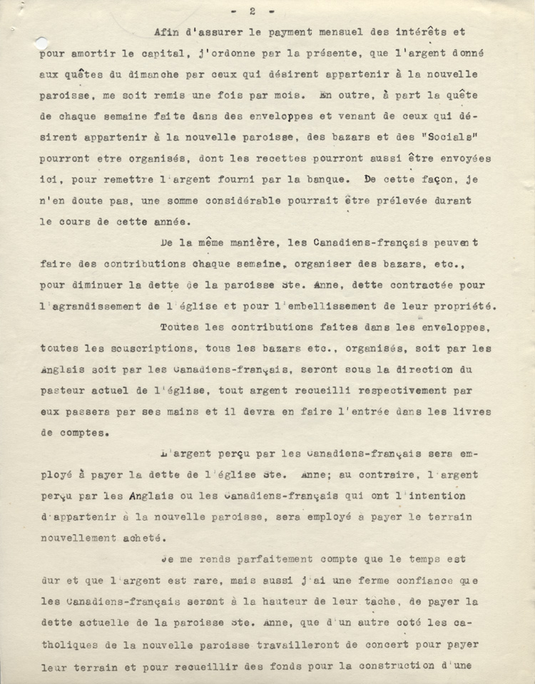 Lettre de l'&eacute;v&ecirc;que Mgr David Joseph Scollard