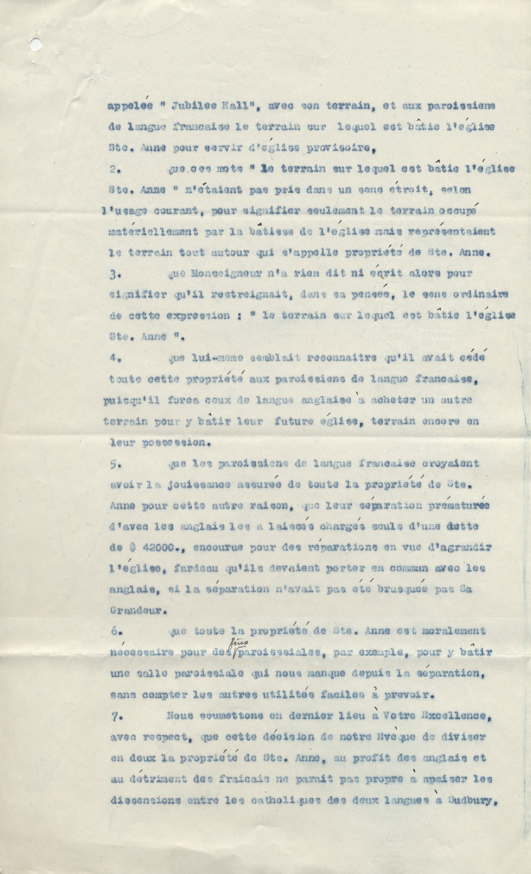 Copie de la lettre envoy&eacute;e &agrave; Mgr Pietro Di Maria