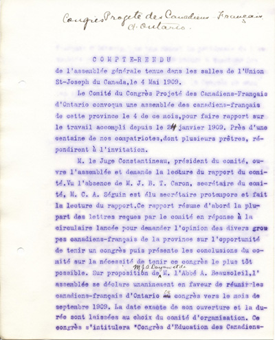 Compte rendu de l'assembl&eacute;e g&eacute;n&eacute;rale