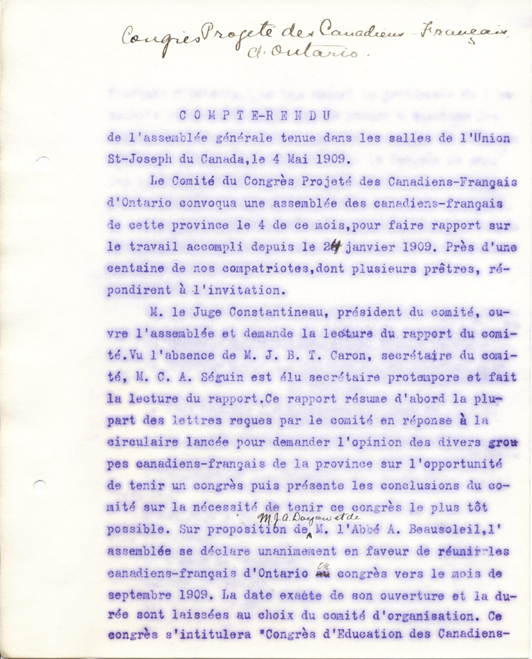 Compte rendu de l'assembl&eacute;e g&eacute;n&eacute;rale