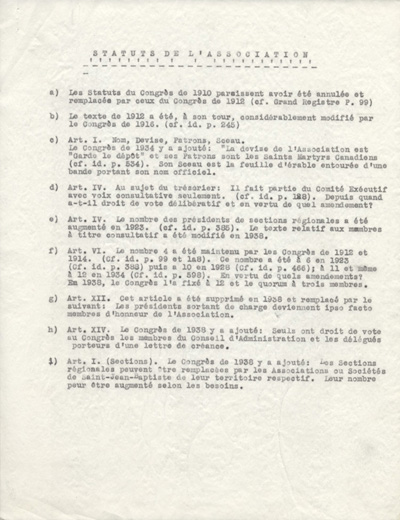 Extrait du rapport du comit&eacute; charg&eacute; de la r&eacute;vision des statuts