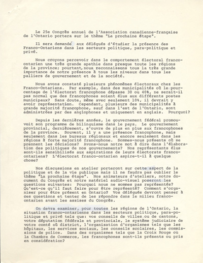 Texte de pr&eacute;sentation du 25e congr&egrave;s g&eacute;n&eacute;ral (1974)