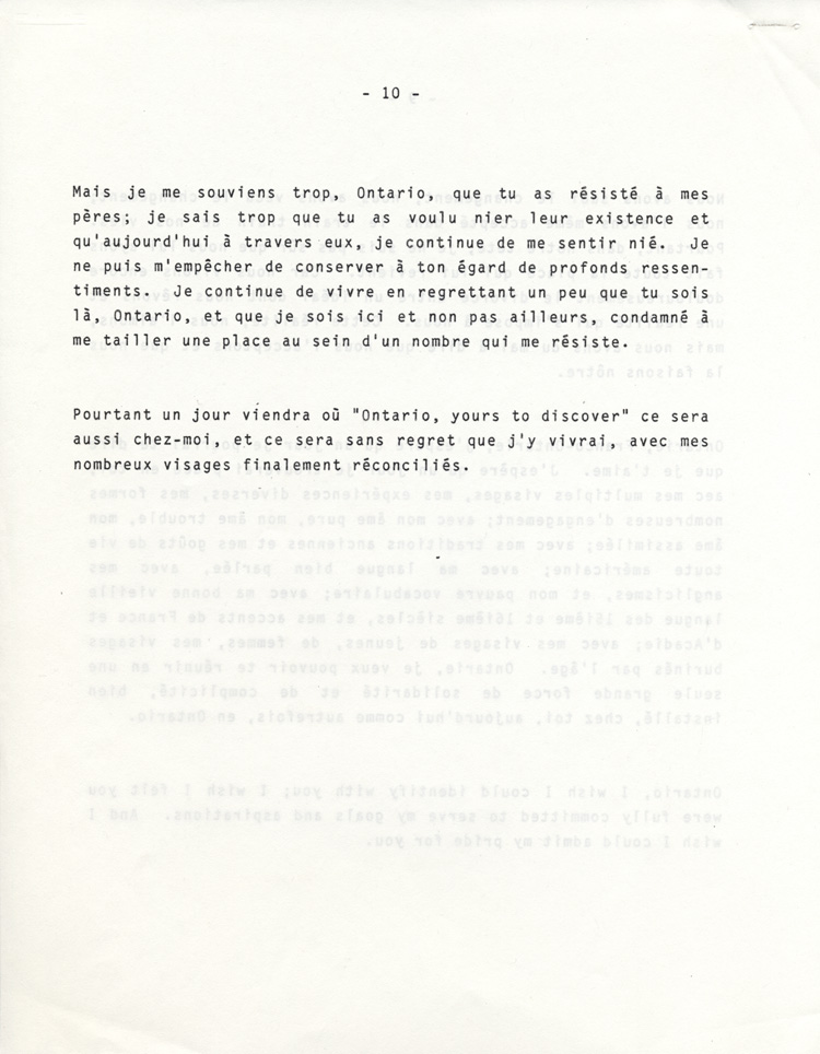 discours de Andr&eacute; Cloutier (1983)