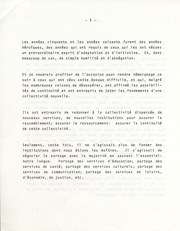 discours de Andr&eacute; Cloutier (1983)