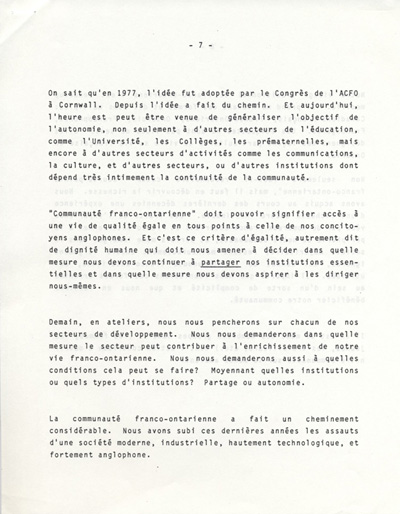 discours de Andr&eacute; Cloutier (1983)