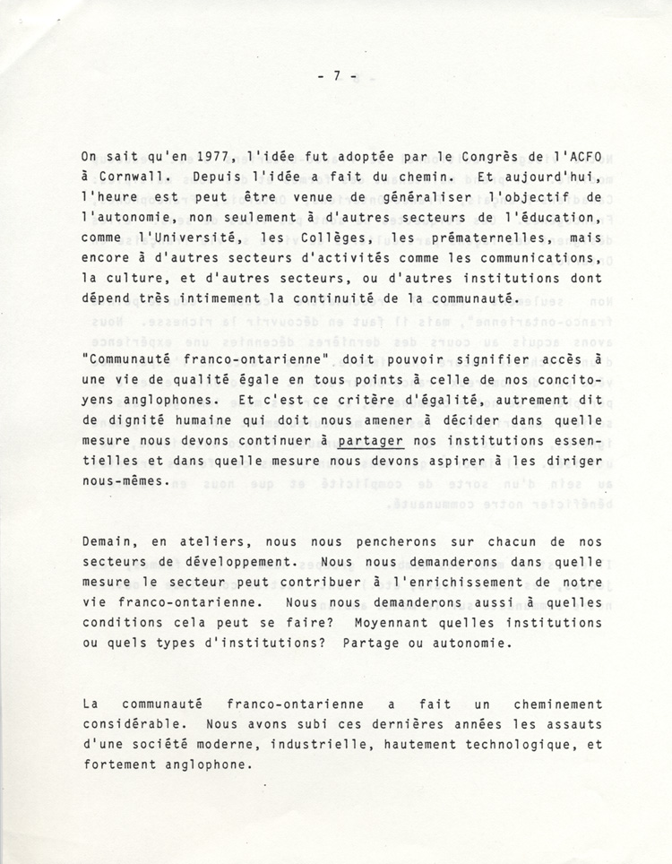 discours de Andr&eacute; Cloutier (1983)