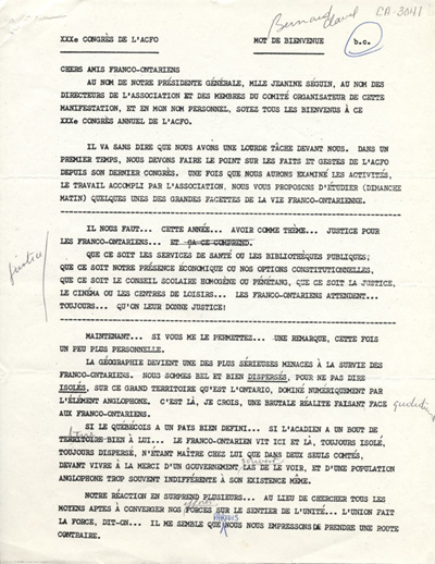 Mot de bienvenue de Bernard Clavel au 30e congr&egrave;s g&eacute;n&eacute;ral