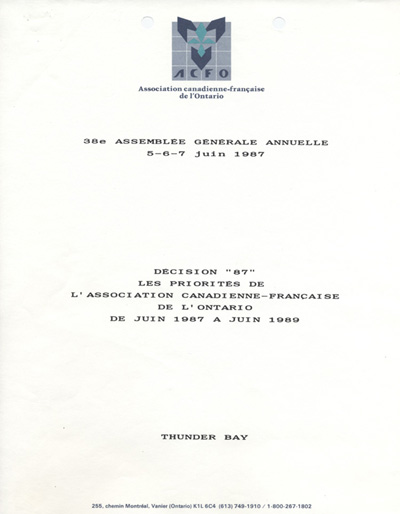 plan de d&eacute;veloppement (1987)