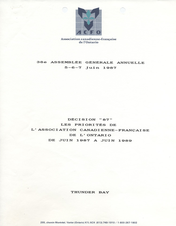 plan de d&eacute;veloppement (1987)