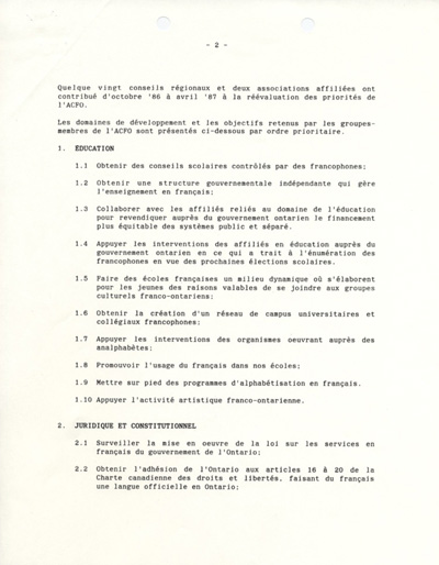 plan de d&eacute;veloppement (1987)