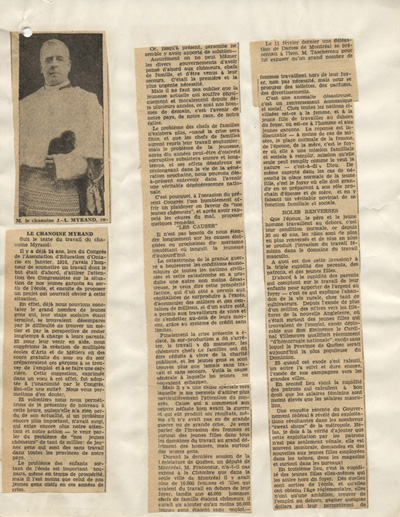 Compte rendu de la conf&eacute;rence de Mgr Myrand au sujet du ch&ocirc;mage