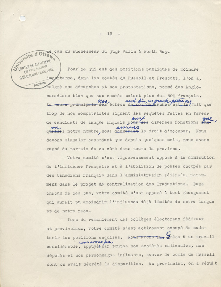 Rapport du Comit&eacute; ex&eacute;cutif au 8e congr&egrave;s g&eacute;n&eacute;ral de l'ACFEO (1934)