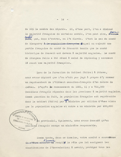 Rapport du Comit&eacute; ex&eacute;cutif au 8e congr&egrave;s g&eacute;n&eacute;ral de l'ACFEO (1934)