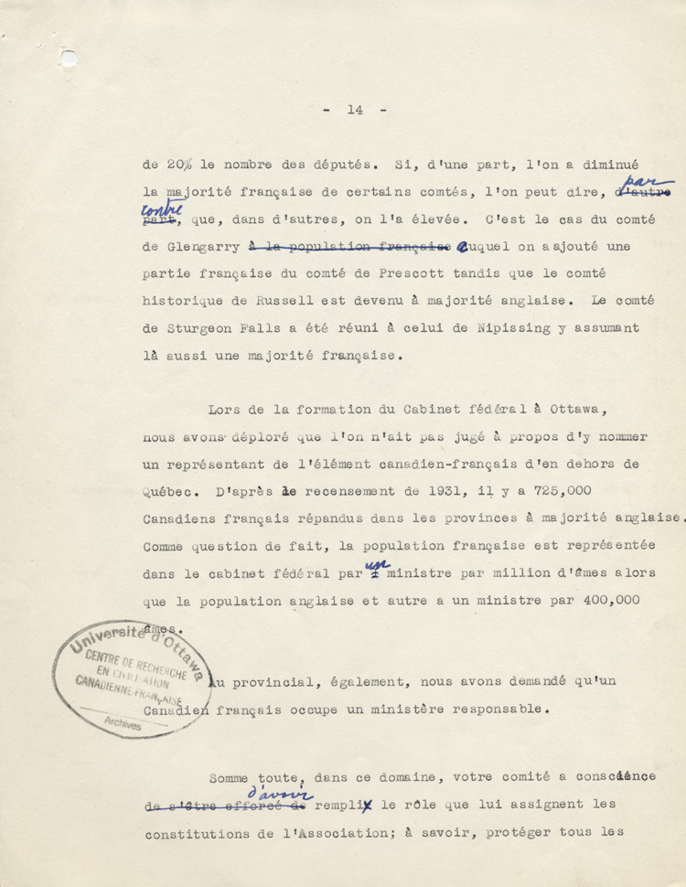 Rapport du Comit&eacute; ex&eacute;cutif au 8e congr&egrave;s g&eacute;n&eacute;ral de l'ACFEO (1934)
