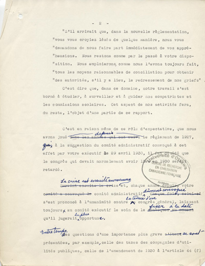 Rapport du Comit&eacute; ex&eacute;cutif au 8e congr&egrave;s g&eacute;n&eacute;ral de l'ACFEO (1934)