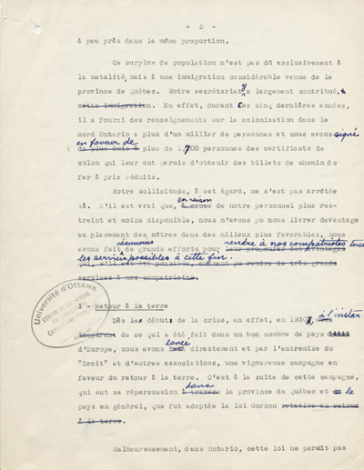 Rapport du Comit&eacute; ex&eacute;cutif au 8e congr&egrave;s g&eacute;n&eacute;ral de l'ACFEO (1934)