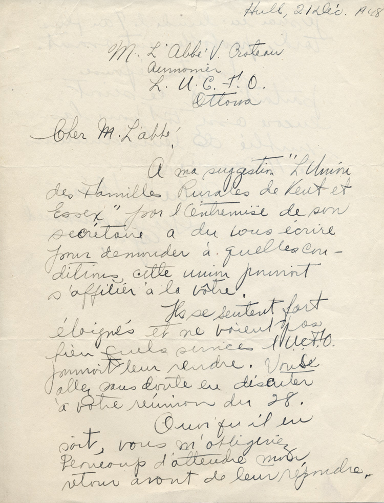 Lettre de Georges Michaud