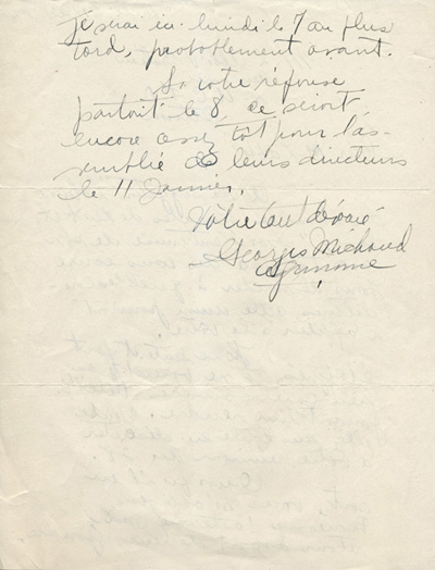 Lettre de Georges Michaud