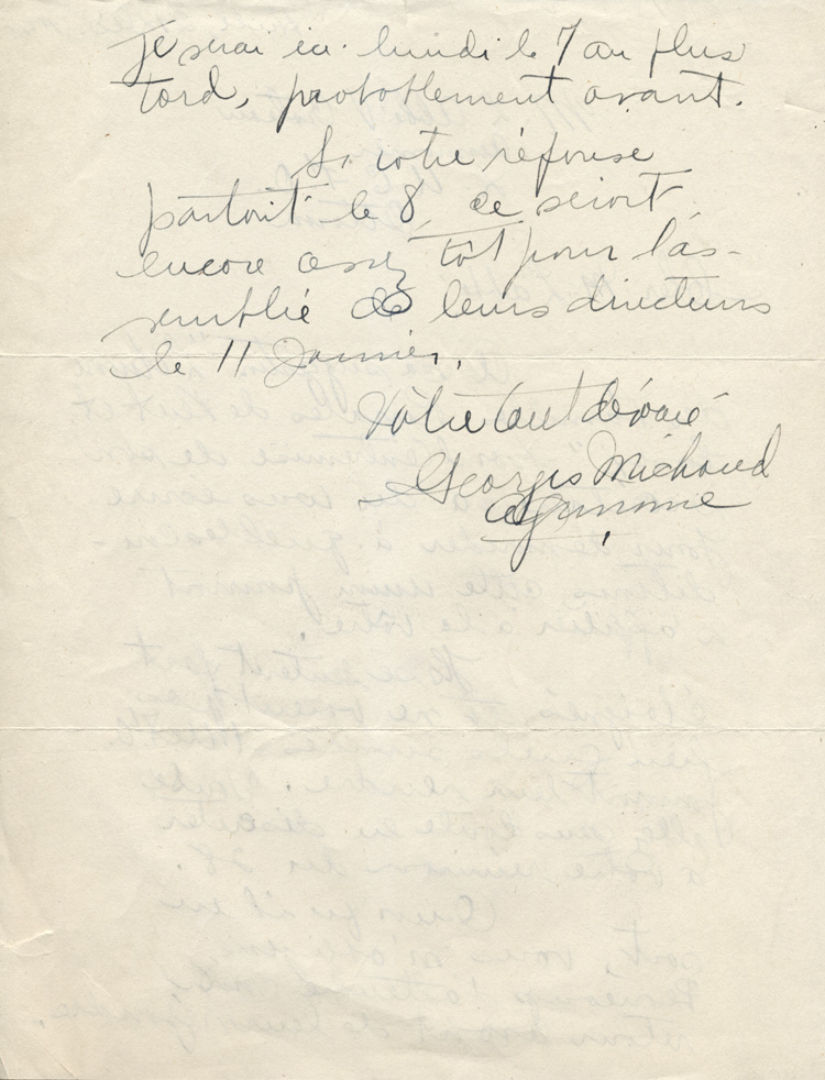 Lettre de Georges Michaud