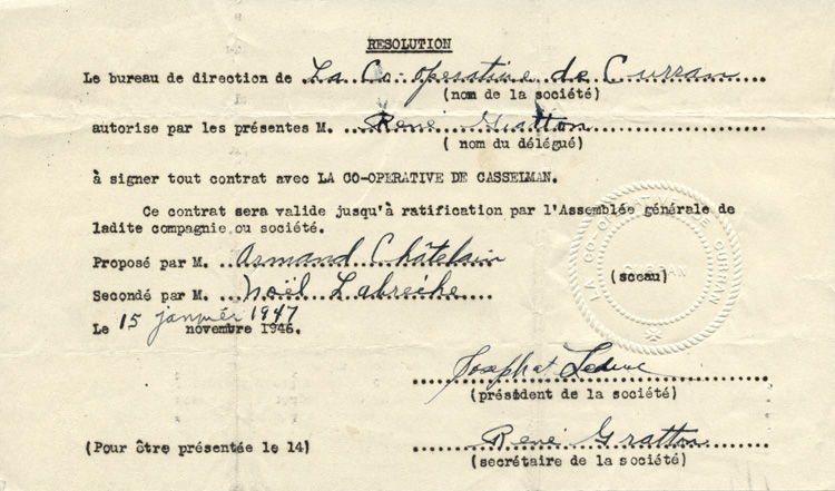 R&eacute;solution du bureau de direction