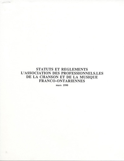 Statuts et r&egrave;glements de l'APCM (1990)
