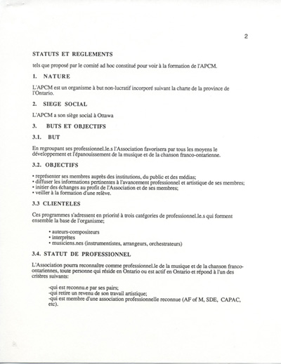 Statuts et r&egrave;glements de l'APCM (1990)