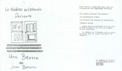 Programme de la pi&egrave;ce Une brosse (1978)