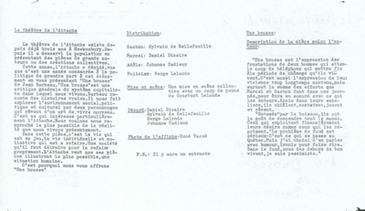 Programme de la pi&egrave;ce Une brosse (1978)