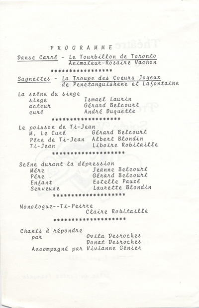 Programme de la Soir&eacute;e Vari&eacute;t&eacute;