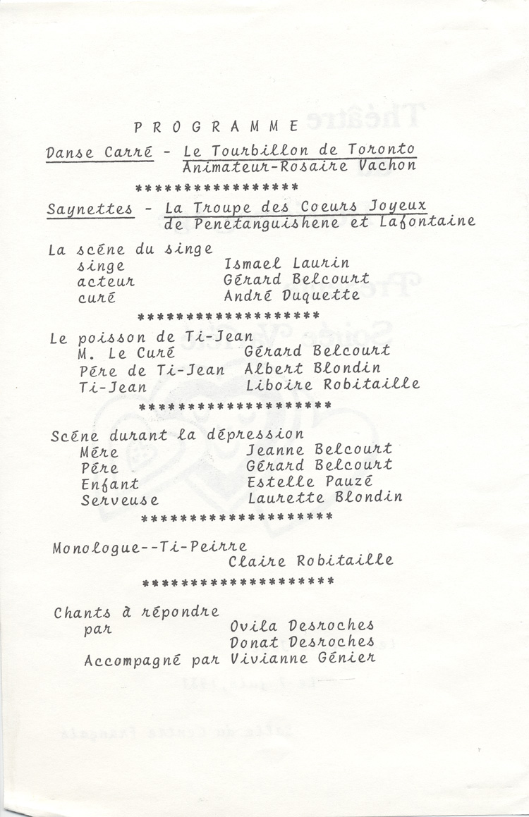 Programme de la Soir&eacute;e Vari&eacute;t&eacute;