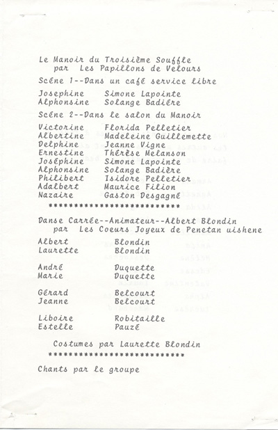 Programme de la Soir&eacute;e Vari&eacute;t&eacute;