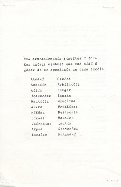 Programme de la Soir&eacute;e Vari&eacute;t&eacute;