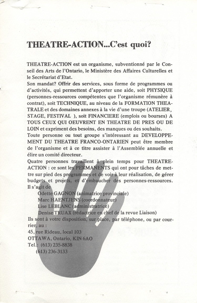 Programme de l'&eacute;v&eacute;nement 12 spectacles communautaires