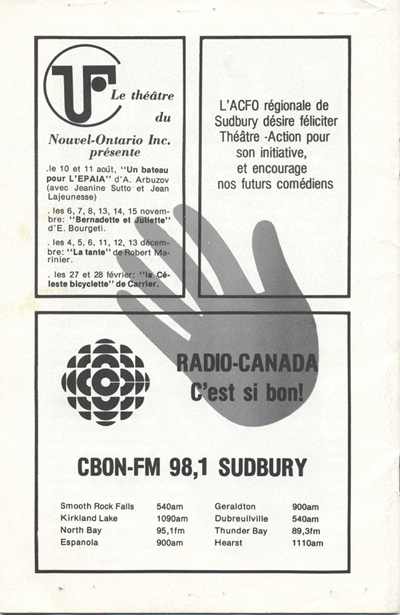 Programme de l'&eacute;v&eacute;nement 12 spectacles communautaires