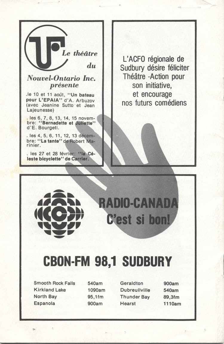 Programme de l'&eacute;v&eacute;nement 12 spectacles communautaires