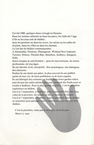 Programme de l'&eacute;v&eacute;nement 12 spectacles communautaires