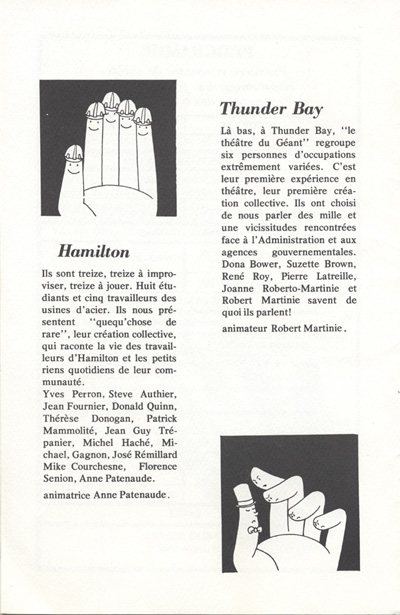 Programme de l'&eacute;v&eacute;nement 12 spectacles communautaires