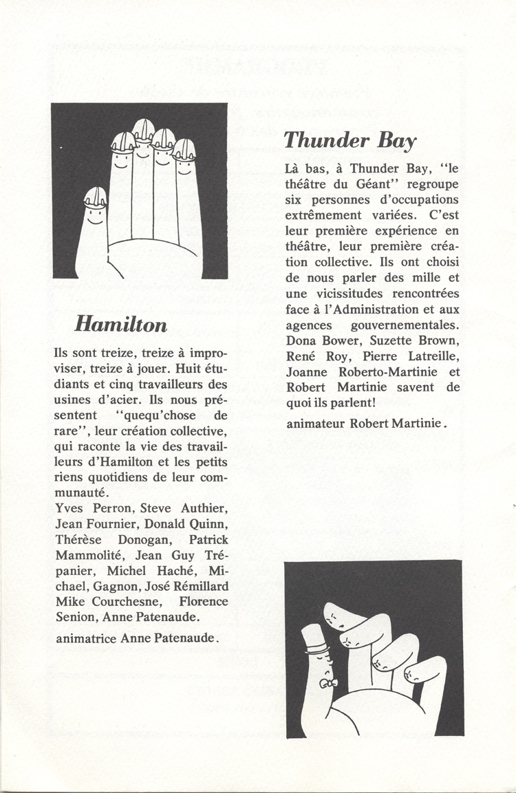 Programme de l'&eacute;v&eacute;nement 12 spectacles communautaires