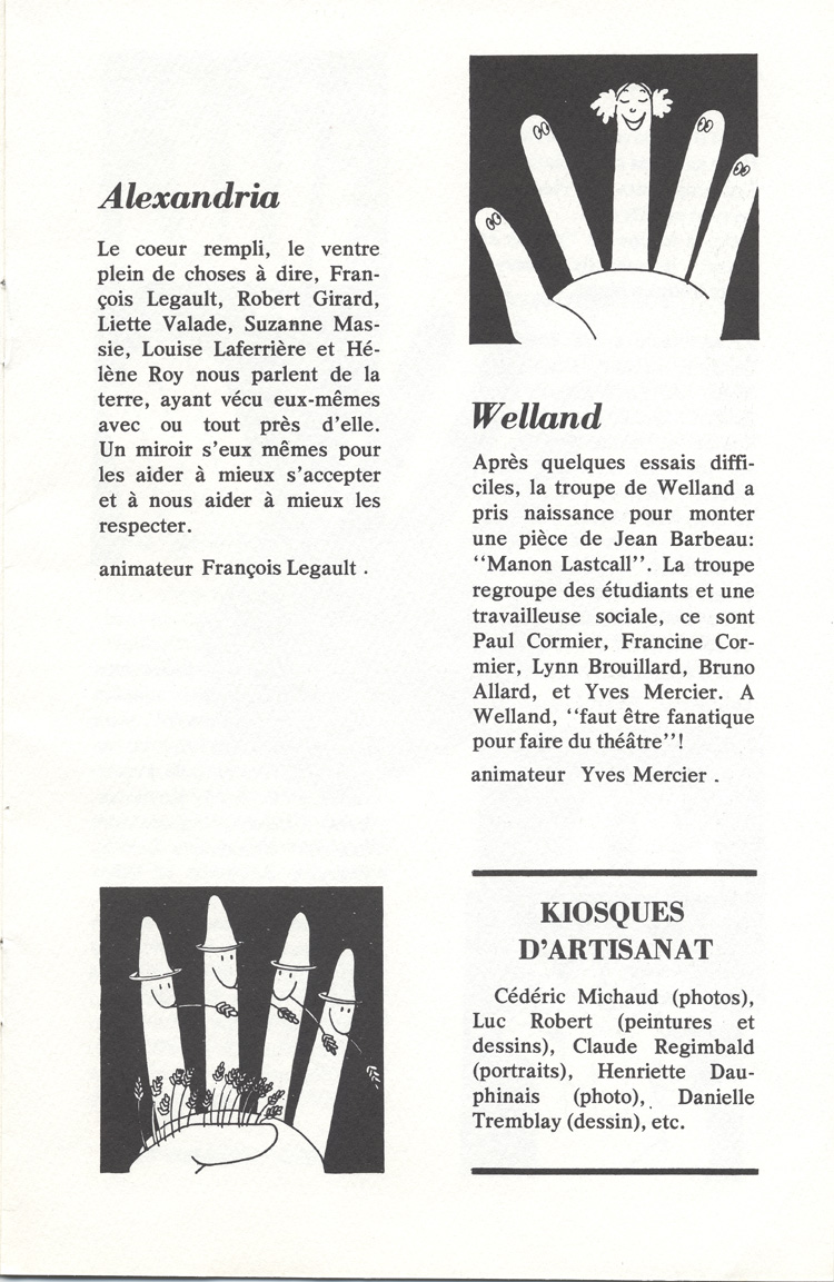 Programme de l'&eacute;v&eacute;nement 12 spectacles communautaires