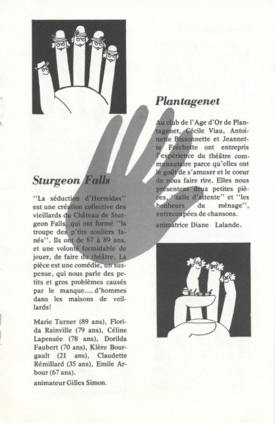 Programme de l'&eacute;v&eacute;nement 12 spectacles communautaires