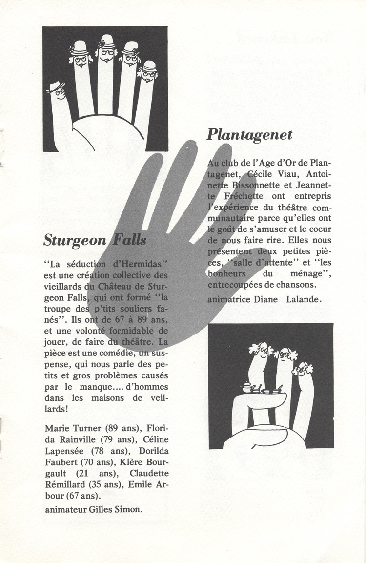 Programme de l'&eacute;v&eacute;nement 12 spectacles communautaires