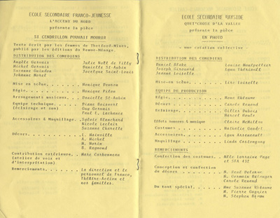 Gala de th&eacute;&acirc;tre des &eacute;coles secondaires de langue fran&ccedil;aise (1981)
