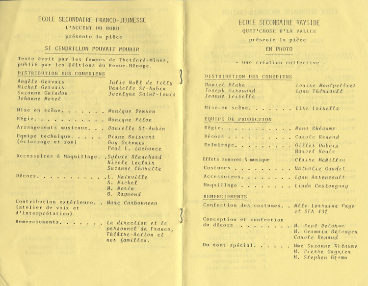 Gala de th&eacute;&acirc;tre des &eacute;coles secondaires de langue fran&ccedil;aise (1981)